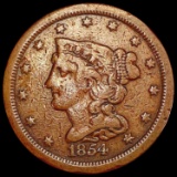 1854 Braided Hair Half Cent LIGHTLY CIRCULATED