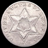 1858 Silver Three Cent CLOSELY UNCIRCULATED
