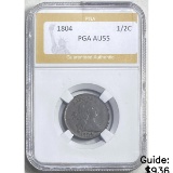1804 Draped Bust 1/2C PGA AU55