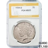 1934-D Peace Silver Dollar PGA MS65
