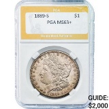 1889-S Morgan Silver Dollar PGA MS63+