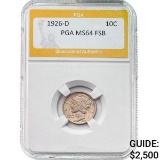 1926-D Mercury Silver Dime PGA MS64 FSB