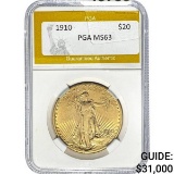 1910 $20 Saint-Gaudens PGA MS63