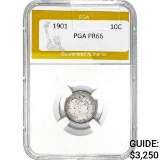 1901 Barber Dime PGA PR66