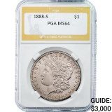 1888-S Morgan Silver Dollar PGA MS64