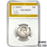 1932-S Washington Quarter PGA MS65+