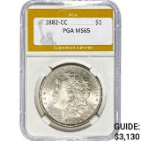 1882-CC Morgan Silver Dollar PGA MS65