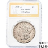 1891-CC Morgan Silver Dollar PGA MS63 Spit. Eagle