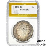 1890-CC Morgan Silver Dollar PGA MS63+