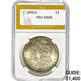 1890-S Morgan Dollar PGA MS65