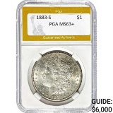 1883-S Morgan Silver Dollar PGA MS63+