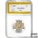 1867 Shield Nickel Rays PGA MS65