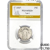 1917 Standing Liberty Quarter PGA MS63+ TY2
