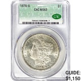 1878-S Morgan Silver Dollar CAC MS62
