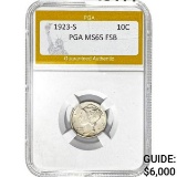 1923-S Mercury Silver Dime PGA MS65 FSB
