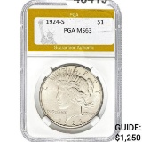 1924-S Peace Silver Dollar PGA MS63