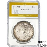 1888-S Morgan Silver Dollar PGA MS63