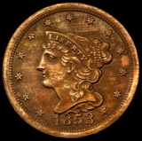 1853 Braided Hair Half Cent UNCIRCULATED