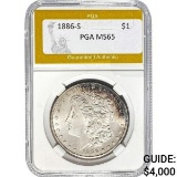 1886-S Morgan Silver Dollar PGA MS65