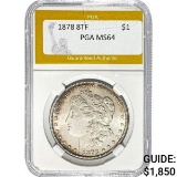1878 8TF Morgan Silver Dollar PGA MS64