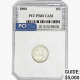 1883 Seated Liberty Dime PCI PR67 CAM