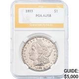 1893 Morgan Silver Dollar PGA AU58