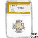 1936-S Buffalo Nickel PGA MS65