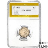 1863 Indian Head Cent PGA MS65