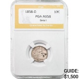 1838-O Seated Liberty Dime PGA AU58
