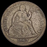 1863-S Seated Liberty Dime NICELY CIRCULATED