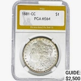 1881-CC Morgan Silver Dollar PGA MS64