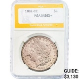 1882-CC Morgan Silver Dollar PGA MS63+