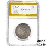 1824 Coronet Head Large Cent PGA AU55