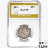 1894 Barber Quarter PGA MS64