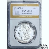 1879-S Rev 78 Morgan Silver Dollar PGA MS63