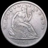 1863-S Seated Liberty Half Dollar CLOSELY UNCIRCUL CLOSELY UNCIRCULATED