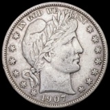 1907 Barber Half Dollar CLOSELY UNCIRCULATED CLOSELY UNCIRCULATED