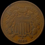 1869 Two Cent Piece NICELY CIRCULATED