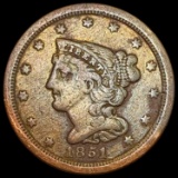 1851 Braided Hair Half Cent LIGHTLY CIRCULATED LIGHTLY CIRCULATED