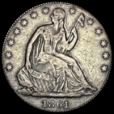 1861 Seated Liberty Half Dollar LIGHTLY CIRCULATED