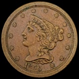 1850 Braided Hair Half Cent CLOSELY UNCIRCULATED CLOSELY UNCIRCULATED