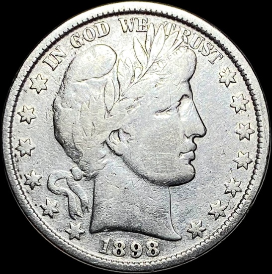 1898 Silver Barber Half Dollar NICELY CIRCULATED
