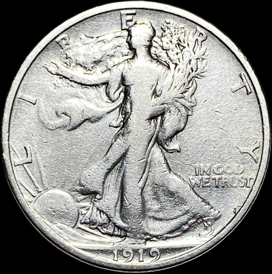 1919-S Silver Walking Liberty Half Dollar NICELY CIRCULATED