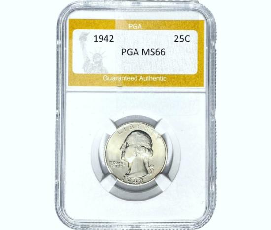 1942 Washington Silver Quarter PGA MS66