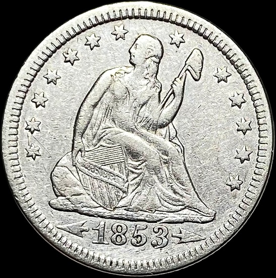 1853 Arrows Seated Liberty Quarter CLOSELY UNCIRCULATED