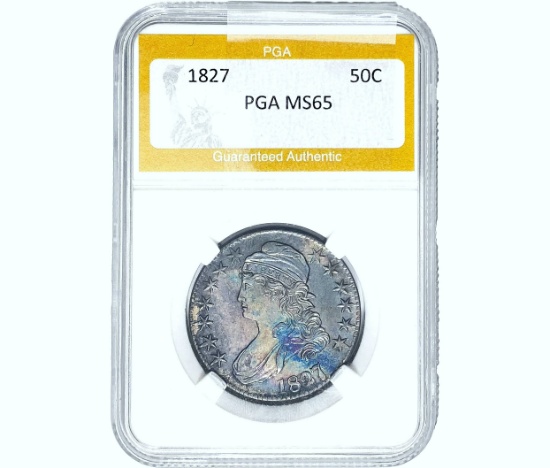 1827 Capped Bust Half Dollar PGA MS65