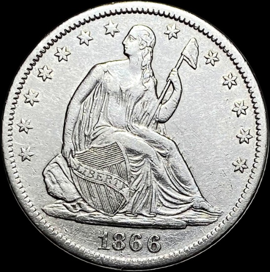 1866-S Silver Half Dollar CLOSELY UNCIRCULATED