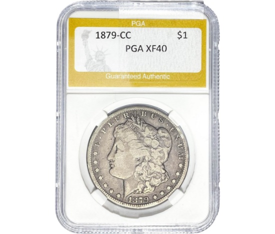 1879-CC Morgan Silver Dollar PGA XF40