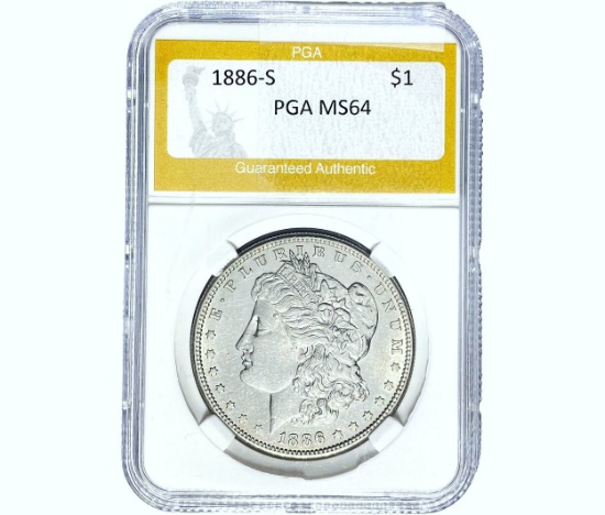 1886-S Morgan Silver Dollar PGA MS64