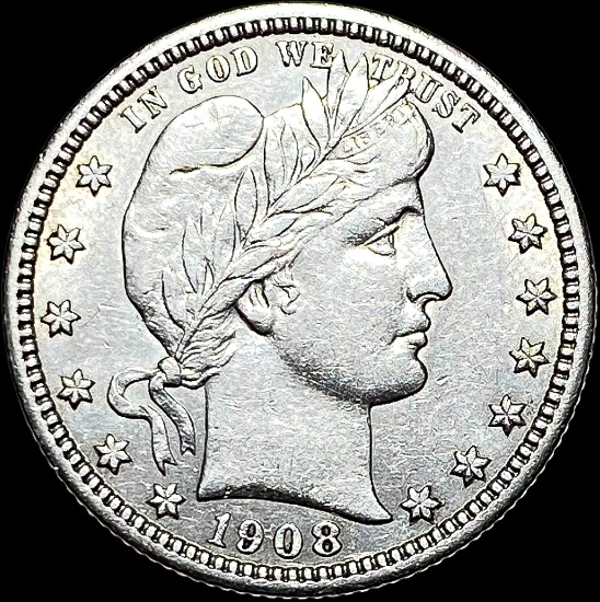 1908 Barber Quarter CLOSELY UNCIRCULATED